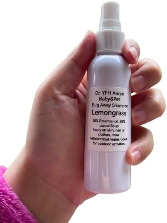 Dr. YFH Angie Lemongrass Shower Essence - Keep Refreshing Smell and Bugs Away at All Outdoor Activities - 60mL (2FL OZ) No-Alcohol, No-DEET, White