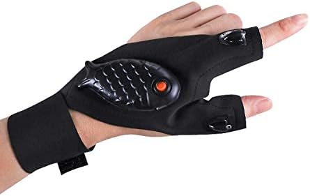 2 Pair LED Flashlight Gloves for Christmas Gifts for Men, Rechargeable Lighted Gloves Cool Gadget Hands Free Lights Repairing Cars Night Running Fishing Camping Hiking in Dark Place