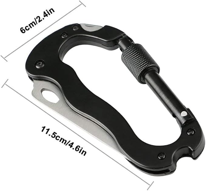 DOOM BLADE 5-in-1 multi-function portable climbing Multi-tool,bottle opener,mini carabiner, mountaineering keychain, screwdriver, EDC Gear and Equipment,portable folding carabiner knife