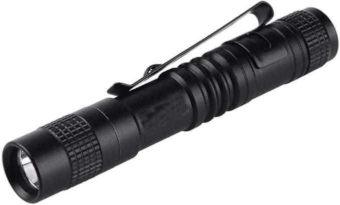 Flashlight Pen Mini Handheld Penlight LED Pocket Pen Light Flashlight Torch Super Small AAA Xpe-R3Lamp Belt Clip Light Pocket Torch with Holster with Clip for Camping, Outdoor, Emergency