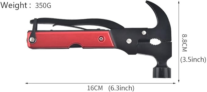 Multi Tool 16 in 1 Hammer Portable Gadgets Camping Gear Survival Tool,Birthday Christmas Gift for Men Boys,Hiking Outdoor、Window Breaking