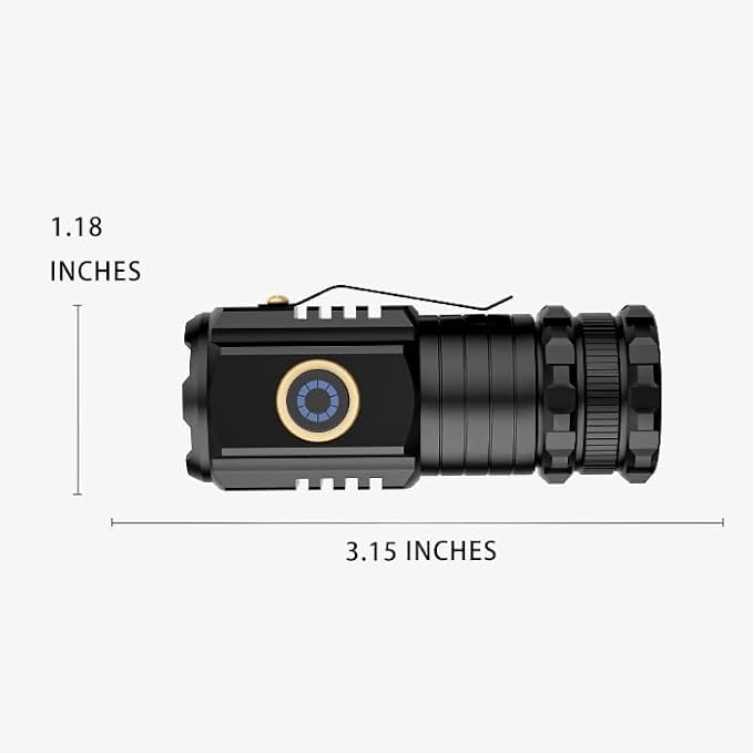 Mini Flashlight 2550 Lumens Rechargeable USB C Charging, Small Flashlights High Lumens 5 Modes, Pocket Flashlight with Clip, Magnetic Flashlight for EDC,Camping, Hiking,Emergency (4 Pack)