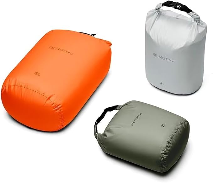 Ultralight Dry Bag Set for Backpacking, Waterproof Dry Sack for Camping, Hiking, Motorcycle, Lightweight Stuff Sack Set of 3 Pack