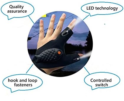 2 Pair LED Flashlight Gloves for Christmas Gifts for Men, Rechargeable Lighted Gloves Cool Gadget Hands Free Lights Repairing Cars Night Running Fishing Camping Hiking in Dark Place