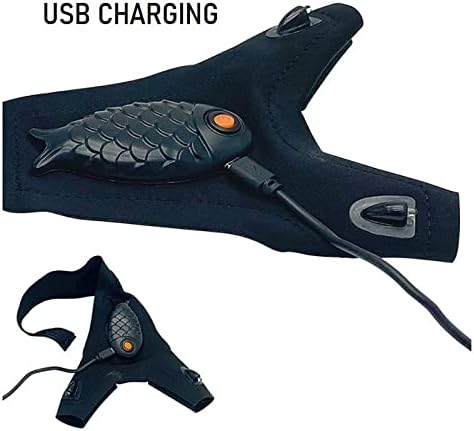 2 Pair LED Flashlight Gloves for Christmas Gifts for Men, Rechargeable Lighted Gloves Cool Gadget Hands Free Lights Repairing Cars Night Running Fishing Camping Hiking in Dark Place