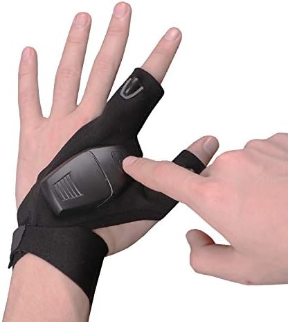LED Rechargeable Flashlight Glove ,Hands Free Unique Gadget Tools Gifts for Valentine's Day Gifts Outdoor Fishing Gloves Repairing Cars Night Running Fishing Camping Hiking in Dark Place (2 Pair)