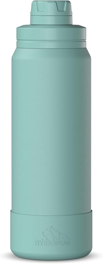 Hydrapeak 26oz Sport Insulated Water Bottle with Chug Lid, Leak & Spill Proof, Keeps Drinks Cold for 24 Hours, Hot for 12 Hours, Premium Stainless Steel Water Bottles (26oz, Pale Sage)