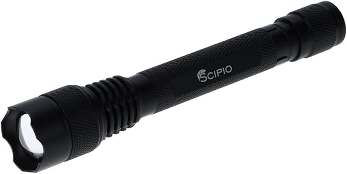 Scipio Tactical Flashlight S3201C 5.3-inch Aluminum 120 Lumens Camping EDC Torch - Black