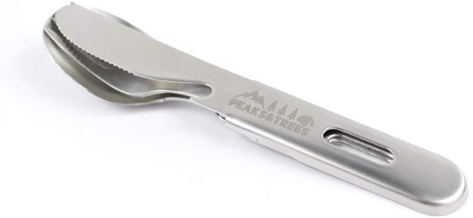18/0 Stainless Stell Fork Spoon Knife set 3 in 1 Portable Camping Utensils with case 【made in Japan】 (Silver)
