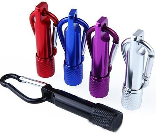Blue Mini Flashlight, LED Handheld Torch with Carabiner Clip, Mini LED Flashlight for Party Favors, Night Reading, Camping, Hiking, Power Outage