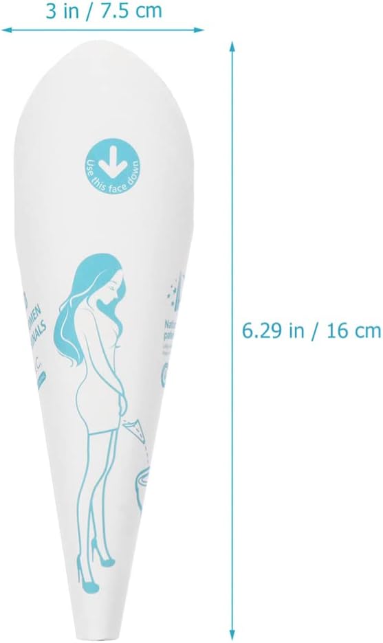 Ciieeo Portable Toilet 30Pcs Disposable Female Urination Device Paper Pee Funnel Women Portable Female Urinal Funnel Standing Pee for Pregnant Wounded Travel Camping Outdoor Activities Go Girl