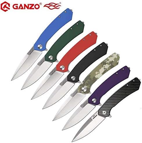 Firebird GANZO Adimanti Skimen Pocket Folding Knife G10 Handle with Clip and Glass Breaker D2 Steel Blade Hunting Fishing Camping Outdoor EDC Knife (Red)