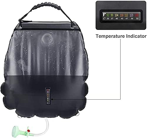 Solar Shower Bag Portable Shower for Camping Heating Camping Shower Bag 5 Gallons/20L Hot Water 45°C Switchable Shower Head for Camping Beach Swimming Outdoor Traveling Hiking…