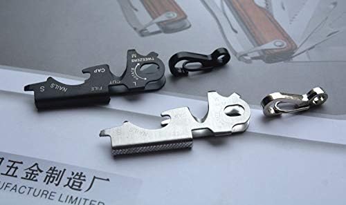 2 pc of 8 in 1 Stainless Steel Multi-function Tool Keychain Outdoor Survival Gear