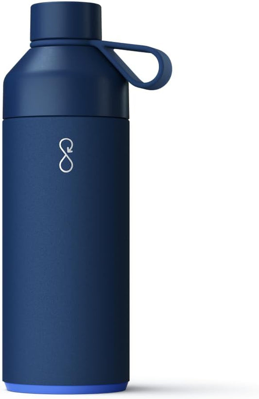 Ocean Bottle - Recycled Stainless Steel Drinks Reusable Water Bottle - Eco-Friendly & Reusable - Ocean Blue - 34 oz