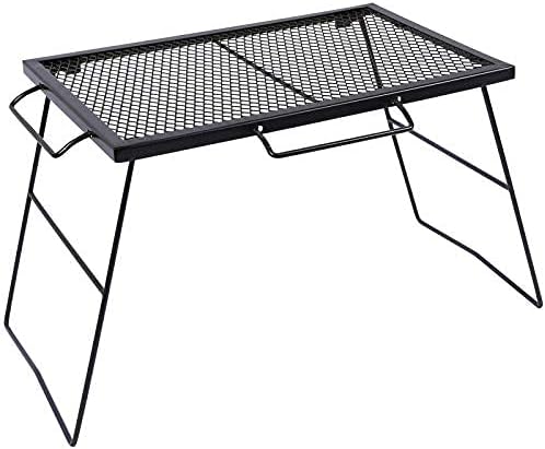 REDCAMP 2 in 1 Folding Camping Grill Grate, Folding Grill Table for Outdoor Open Flame Cooking for Camping Portable Over Fire Camp Grill