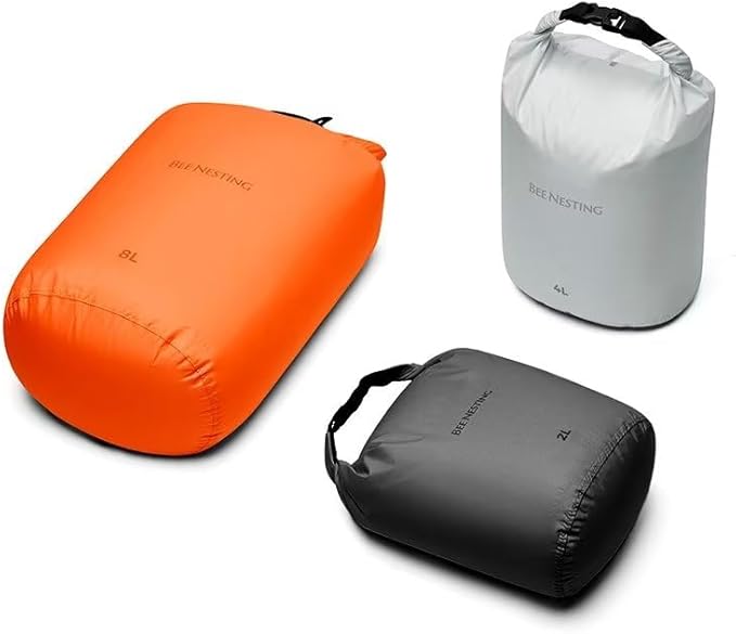 Ultralight Dry Bag Set for Backpacking, Waterproof Dry Sack for Camping, Hiking, Motorcycle, Lightweight Stuff Sack Set of 3 Pack