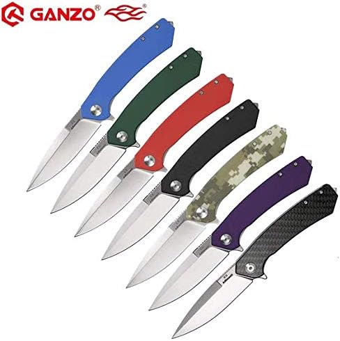 Firebird GANZO Adimanti Skimen Pocket Folding Knife G10 Handle with Clip and Glass Breaker D2 Steel Blade Hunting Fishing Camping Outdoor EDC Knife (Camouflage)