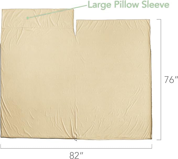 Pike Trail Sleeping Bag Liner – Travel and Camping Sheet, Lightweight and Compact Insert with Full Length Zipper and Guarantee