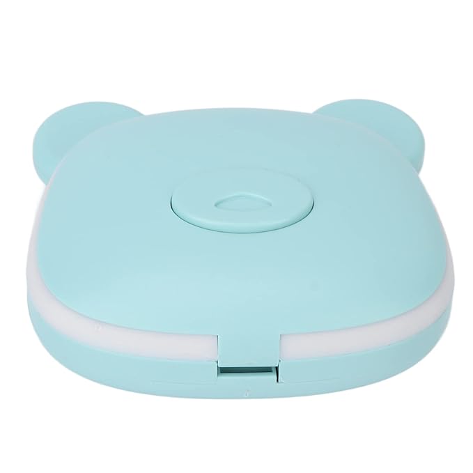 Hand Warmers Rechargeable, Electric Hand Warmer, Small Compact USB Handwarmer with Pocket Mirror Light Portable Hands Heater for Men and Women for Home Travel Use Camping Fishing Skiing(Blue Bear)