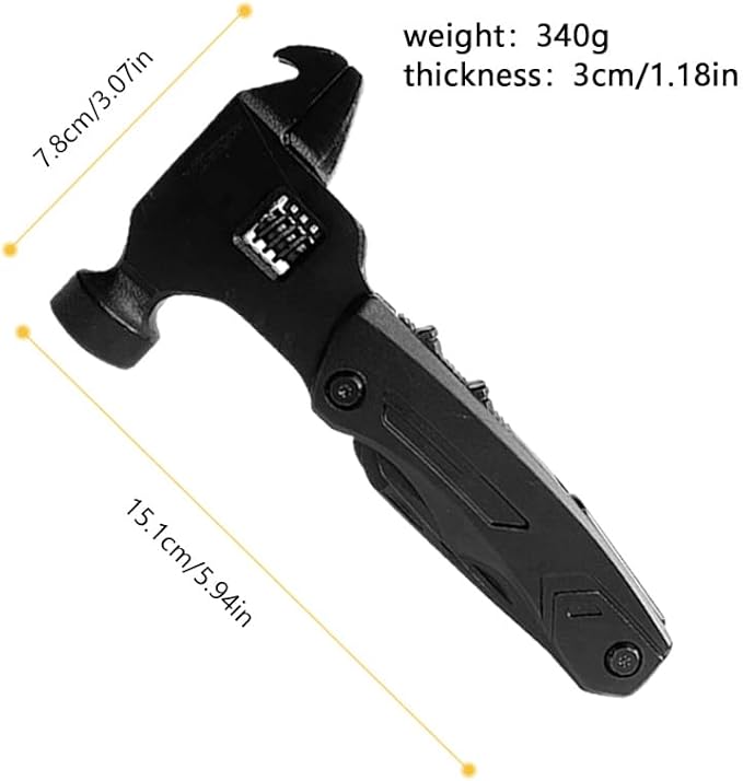 11 in 1 Multitool Hammer,Screwdriver,Multi-function Wrench,bottle opener,Cool Gadgets for Camping Survival Gear, Outdoor Travel, Home DIY Use,Gifts for Men,Gifts for Husband,Gifts for Men Dad
