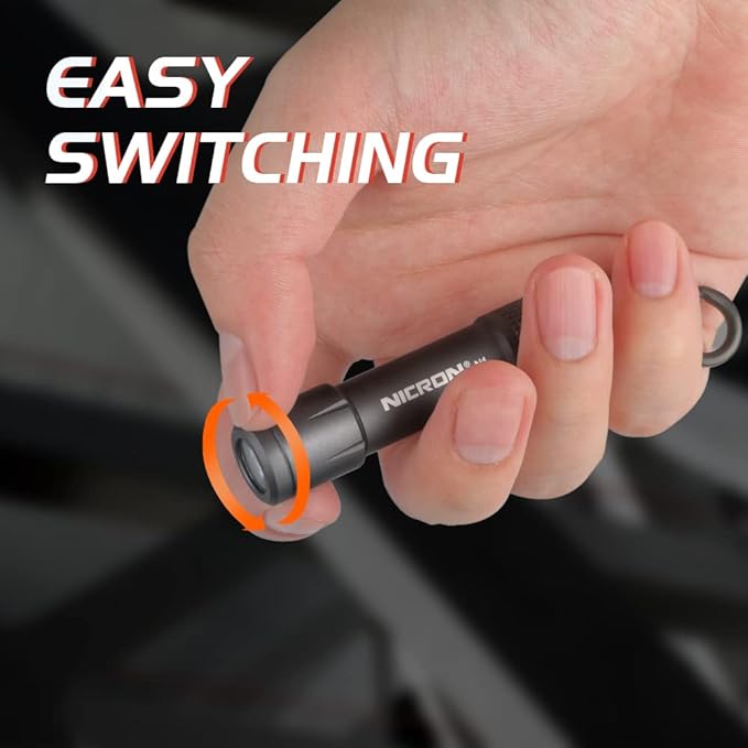 NICRON EDC Keychain Flashlight N1 Mini LED Light with AAA Battery, Portable Mini Light IPX7 Waterproof Build for Outdoor Camping etc.
