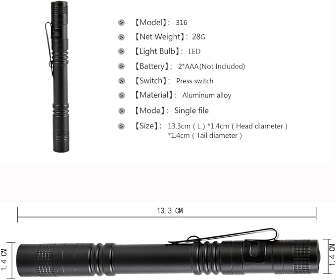 10 Pieces Mini Small LED Flashlight Handheld Pen Light Flashlights with Clip Led Pen Pocket Light Torch for Camping Outdoor Home