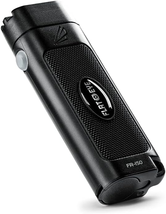 Panther Vision FLATEYE LED Rechargeable FR-150 High Performance UNROUND Flashlight Multi Position Waterproof & Shockproof - 150 Lumens (FR-8032), Black