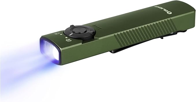 OLIGHT Arkfeld UV 365nm Black Light with 1000 Lumens White LED Flashlight, Rechargeable Flat Flashlight for Outdoors, Emergency, Working, Pet Urine Detection (Neutral White Light: 4000~5000K)