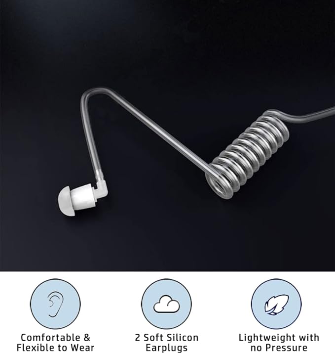 2X Headset Earpiece Mic PTT for Kenwood NX-220 NX-3220 NX3320 TK-2170 TK-3360 TH-D74 Baofeng UV-5R UV-82 BF-F8HP BF-888S Wouxun 2-pin Walkie Talkie with Air Tube PTT (2 pcs)