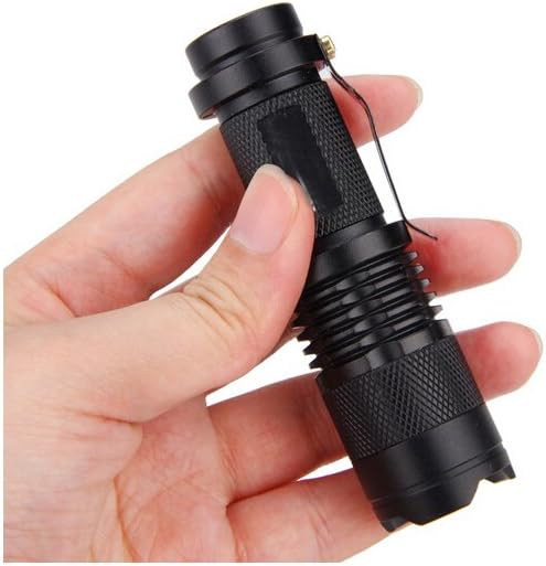 Skysted® (2 Pack A300 Super Mini Bright 300LM Single Mode Zoomable Focus Pocket Flashlight,Powered by 1 x AA or 1 x 14500 Battery(Not Included)