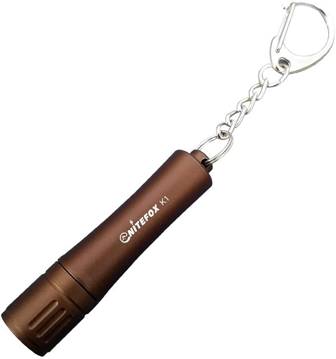 Bright Keychain flashlight K1,high bright 150 lumens,as small flashlight lantern camp lamp light,waterproof torch for EDC,reading,sleep,dog walking,camping,hiking (Coffee Brown)