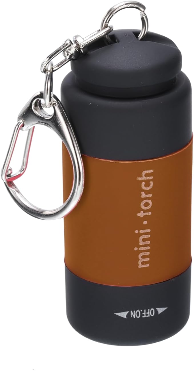 PATIKIL Mini Keychain Flashlight, Pocket LED Flashlight Portable Torch USB Rechargeable for Outdoor Camping Party, Brown