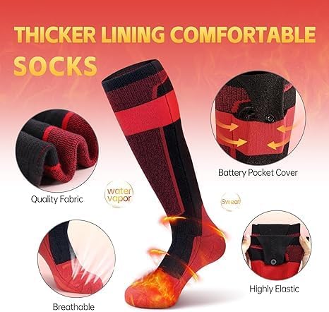 Heated Socks, Rechargeable 10000mah Battery Heated Socks for Men Women, Upgraded Washable Electric Thermal Warming Socks, App Control Winter Feet Warmer for Camping Hiking Skiing Outdoors