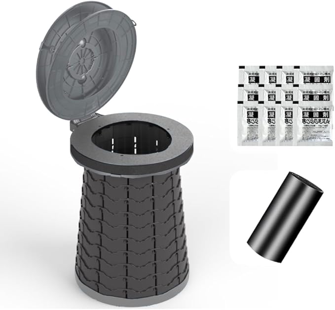 Extra Large Plus Size Big and Tall Portable Toilet, Ideal as Travel Potty for Car, Trucker or Boat or Porta Potty for Adults, Camp Toilet. Poo Gel and Bags Included.