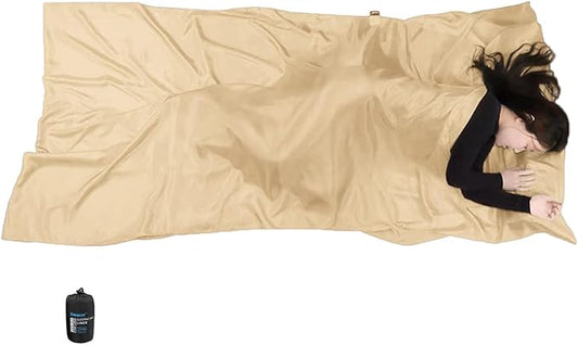 Browint Silk Sleeping Bag Liner, Silk Sleep Sack, Extra Wide 87"x43", Lightweight Travel Sheet for Hotels, More Colors for Option, Reinforced Gussets