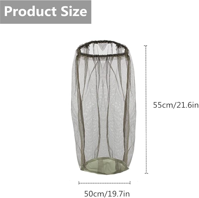 4 Pack Head Net Face Mesh, Mosquito Hat Mask Head Cover for Camping Hiking Fishing Protecting from Insect Bug Bee Mosquito Gnats (55 x 50 cm)