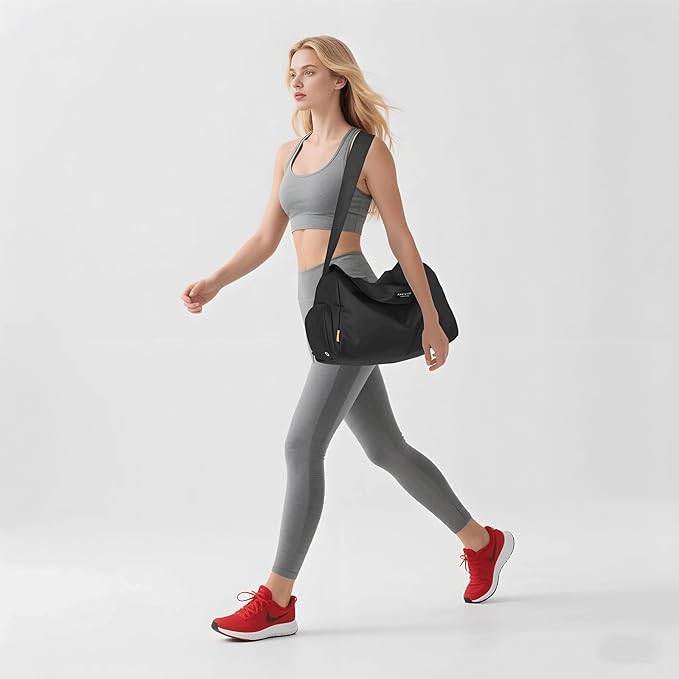 Small Gym Bag for Women Sports Duffel Bag with Shoes Compartment, Waterproof Travel Duffel Bag Carry on Bag Overnight Bag Weekender Bags for Workout Swimming Yoga Dance