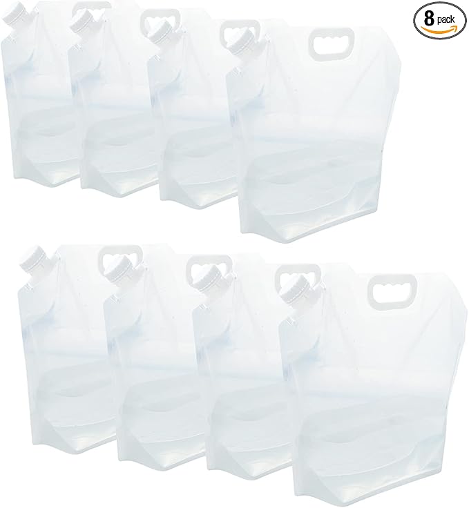 20.8Gallon(80Litres) Water Storage Containers, Foldable Water Bag, BPA-Free, 8PCS-2.6Gallon/10L,Premium Collapsible Water Jug, and Water Containers, for Camping, Hiking, Emergency Water Storage