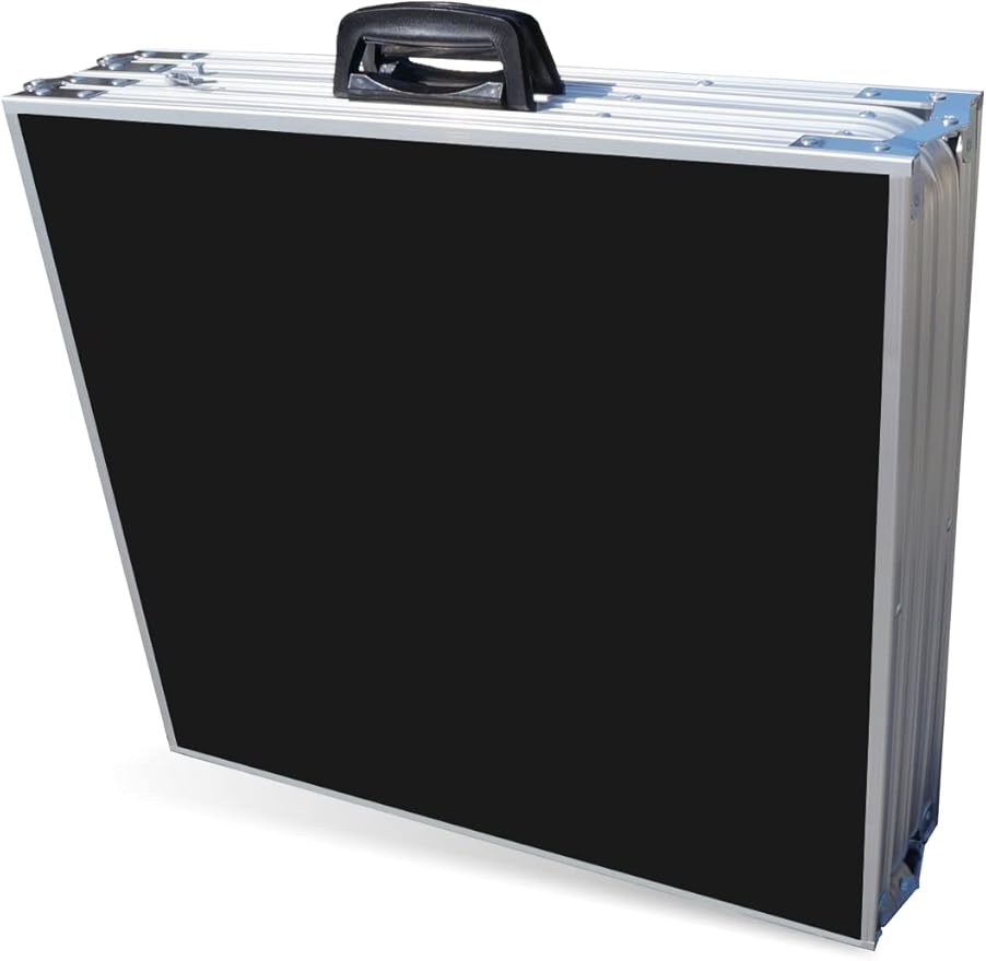 PartyPong 8-Foot Folding Pong Table w/LED Lights, Erasable Markers & Pong Balls - Black Erasable Surface