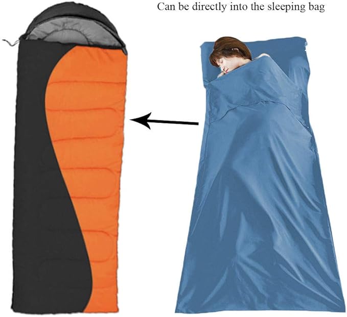 Sleeping Bag Liner Camping Sheets Travel Sheets for Hotel Lightweight Hotel Sheet Compact Sleep Bag Sack Breathable Travel Sleeping Bag for Hotels Camping Youth Picnic Adult Compact Sacks