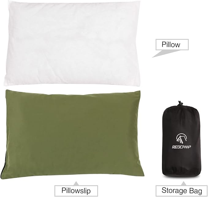 REDCAMP Camping Pillow for Sleeping Lightweight and Compressible, Small Pillow for Travel Backpacking Hammock, Peach Skin Green