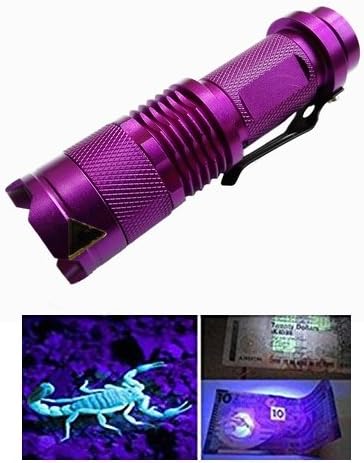 395 nm Ultra Violet UV Flashlight Blacklight, High Power LED 3 Mode 10 Yard Long Range UV Flashlight Blacklight, Pets Urine Detector, Stains, Odor Detector