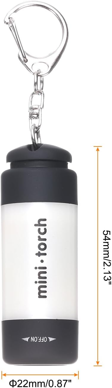 PATIKIL Mini Keychain Flashlight, Pocket LED Flashlight Portable Torch USB Rechargeable for Outdoor Camping Party, White