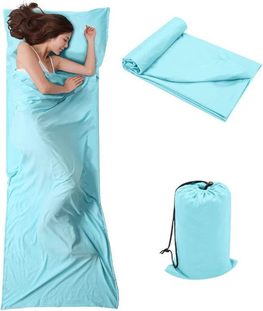 Travel and Camping Sheet Sleeping Bag Liner - Lightweight Compact and Portable Adult Sleeping Bag - Ideal for Traveling,Hostels and Camping