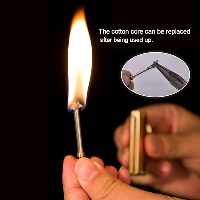 Permanent Match, Keychain Flint Metal Matchstick Fire Starter, Waterproof Emergency Flint Fire Starter for Outdoor Camping Survival,Great Gift