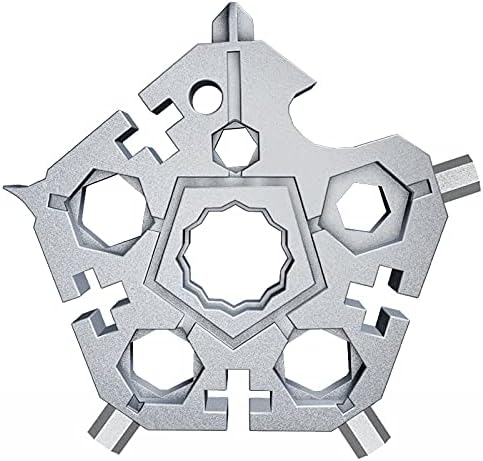 23- in-1 Pentagonal Pocket Tool, 2021 Snowflake Multitool Tool with Stainless Steel, Outdoor Tool for Drill Drive, Screwdriver, Bottle Opener, Wrench, Bicycle Spokes, ETC Gifts for Father Boyfriend