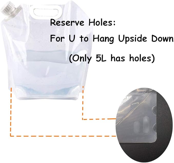 Collapsible Emergency Water Jug Container Bag, Freezable, BPA Free Plastic Water Carrier Tank, Outdoor Folding Water Bag for Sport Camping Riding Mountaineer Backoacking, Food Grade