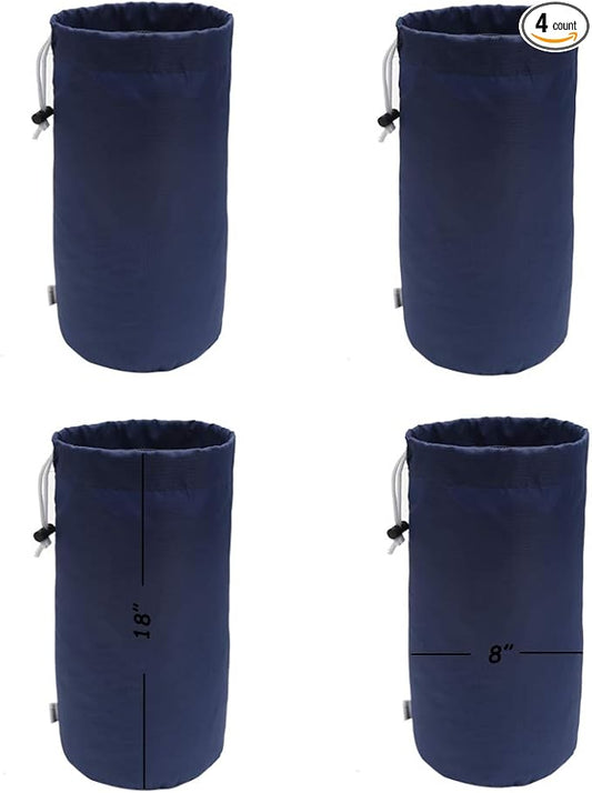 Durable Drawstring Water Resistant Dust Flap Stuff Sack Bag 4-Pack