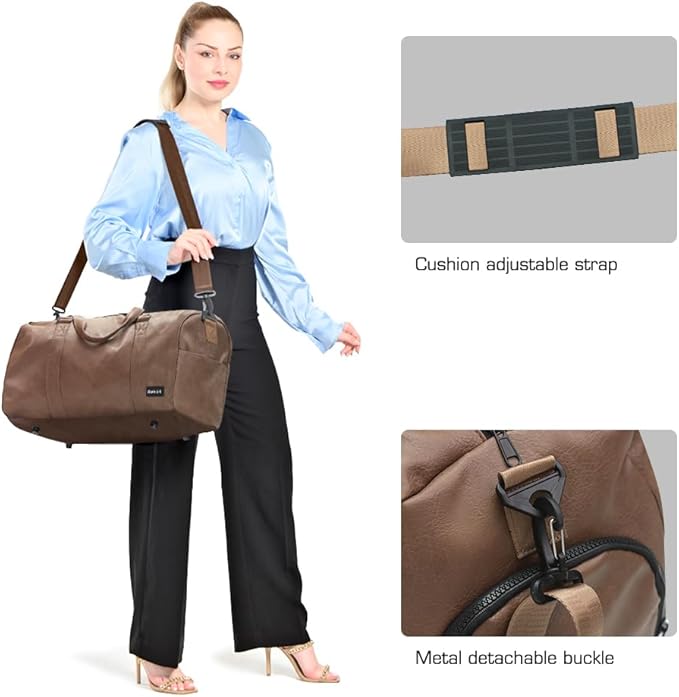 ROTOT Gym Duffel Bag, Gym Bag with Waterproof Shoe Pouch, Weekend Travel Bag with a Water-resistant Insulated Pocket